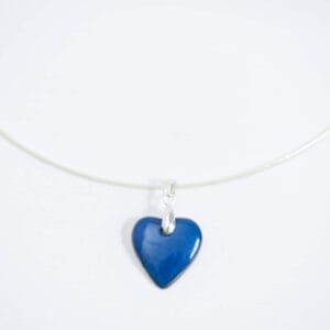 Collier bleu pour cadeau à offrir, apprêt en argent - Créations Blanc Porcelaine
