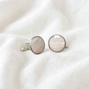 Boutons de manchettes en porcelaine peinte à la main Crème