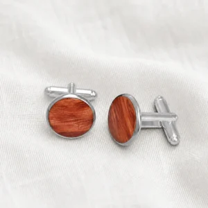Boutons de manchettes en porcelaine peinte à la main orange