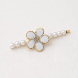 Barrette de cheveux de mariage Églantine en porcelaine peinte