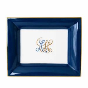 Grand vide-poche Monogramme en porcelaine personnalisable